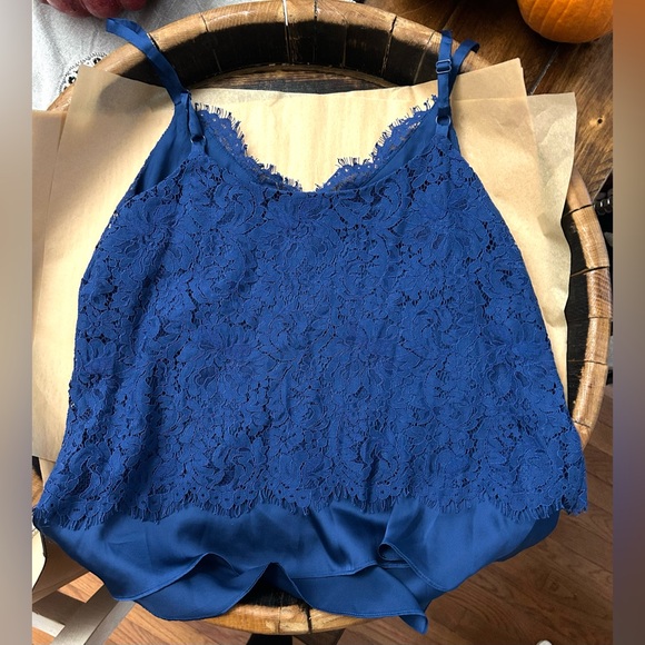 White House Black Market Blue Lace Camisole - Picture 4 of 8